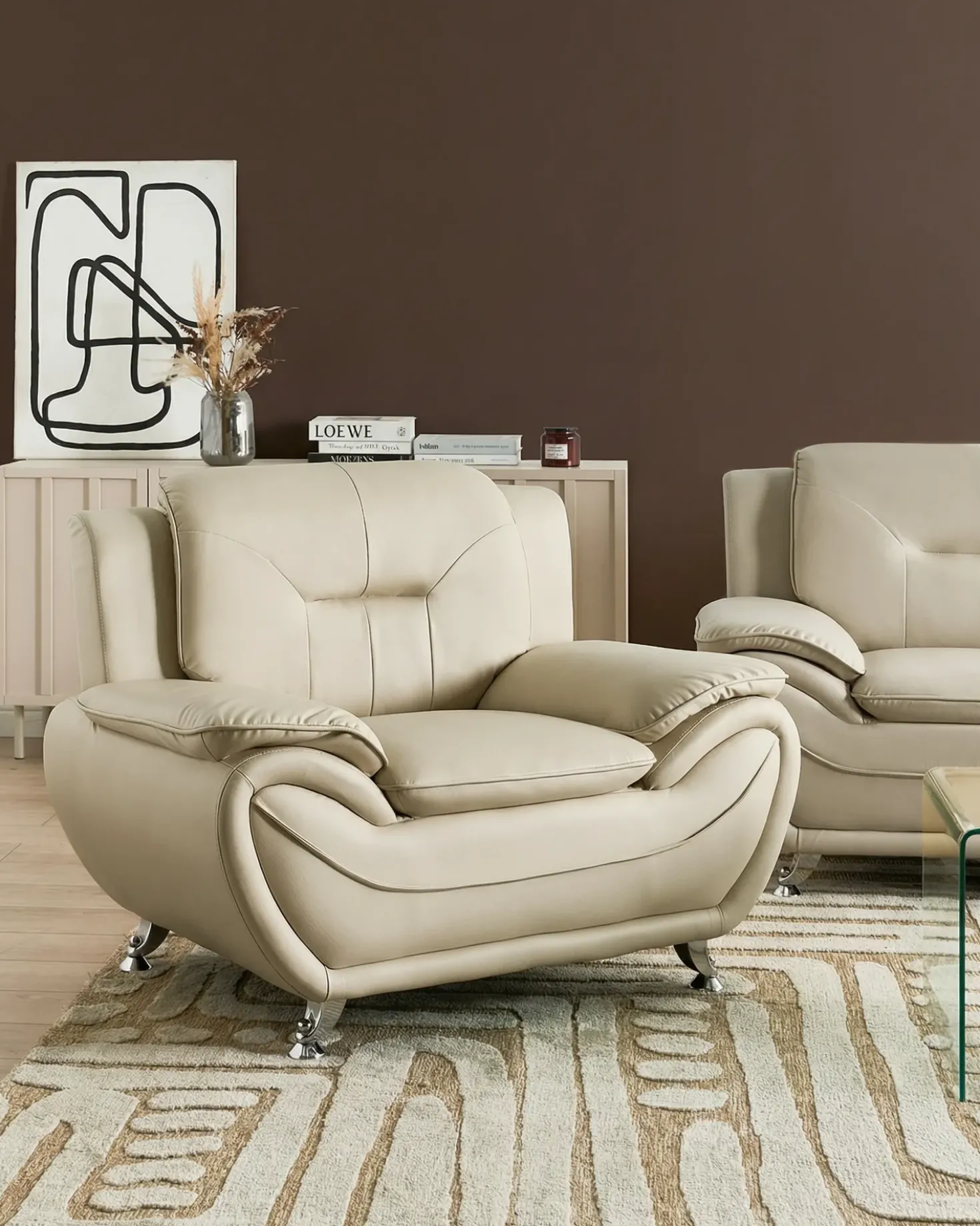 Poltrona LEIRA Pelle sintetica Beige