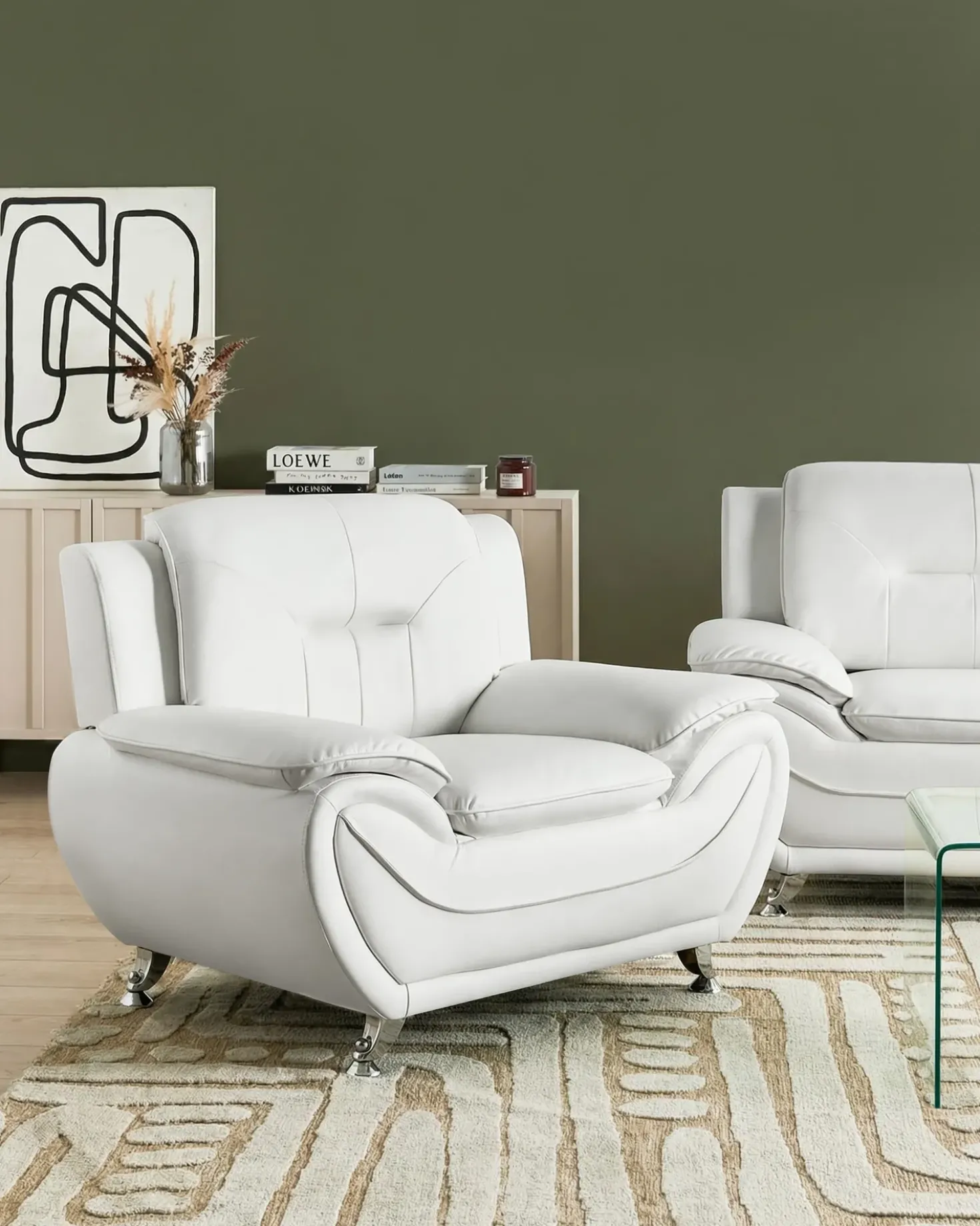 Poltrona LEIRA Pelle sintetica Bianco