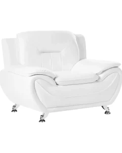 Poltrona LEIRA Pelle sintetica Bianco