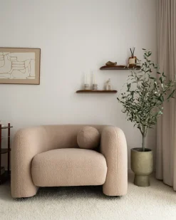 Poltrona LEIREN Bouclé Beige