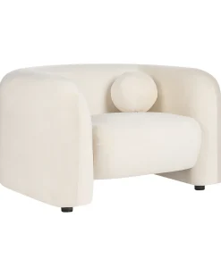 Poltrona LEIREN Velluto Bianco sporco