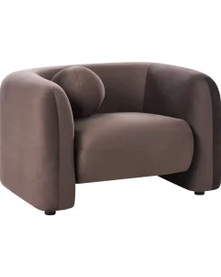 Poltrona LEIREN Velluto Marrone scuro