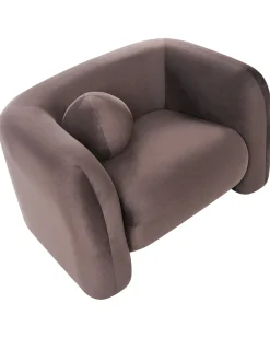 Poltrona LEIREN Velluto Marrone scuro