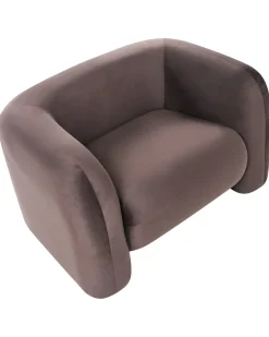 Poltrona LEIREN Velluto Marrone scuro