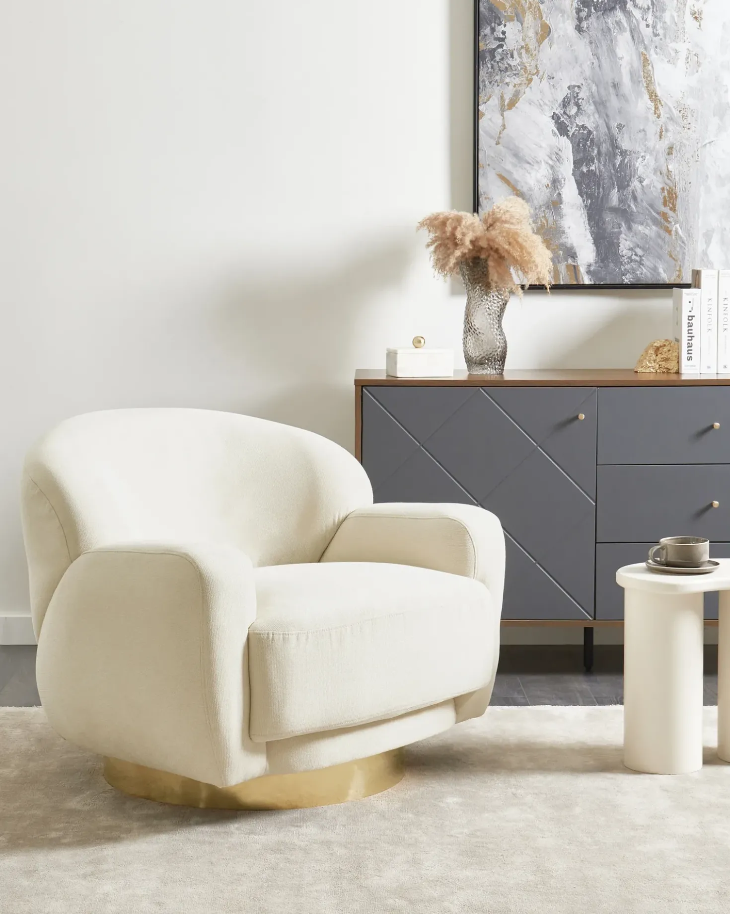Poltrona LEJRE Tessuto Beige chiaro