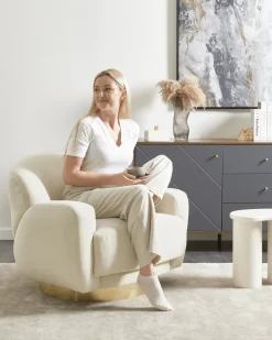 Poltrona LEJRE Tessuto Beige chiaro