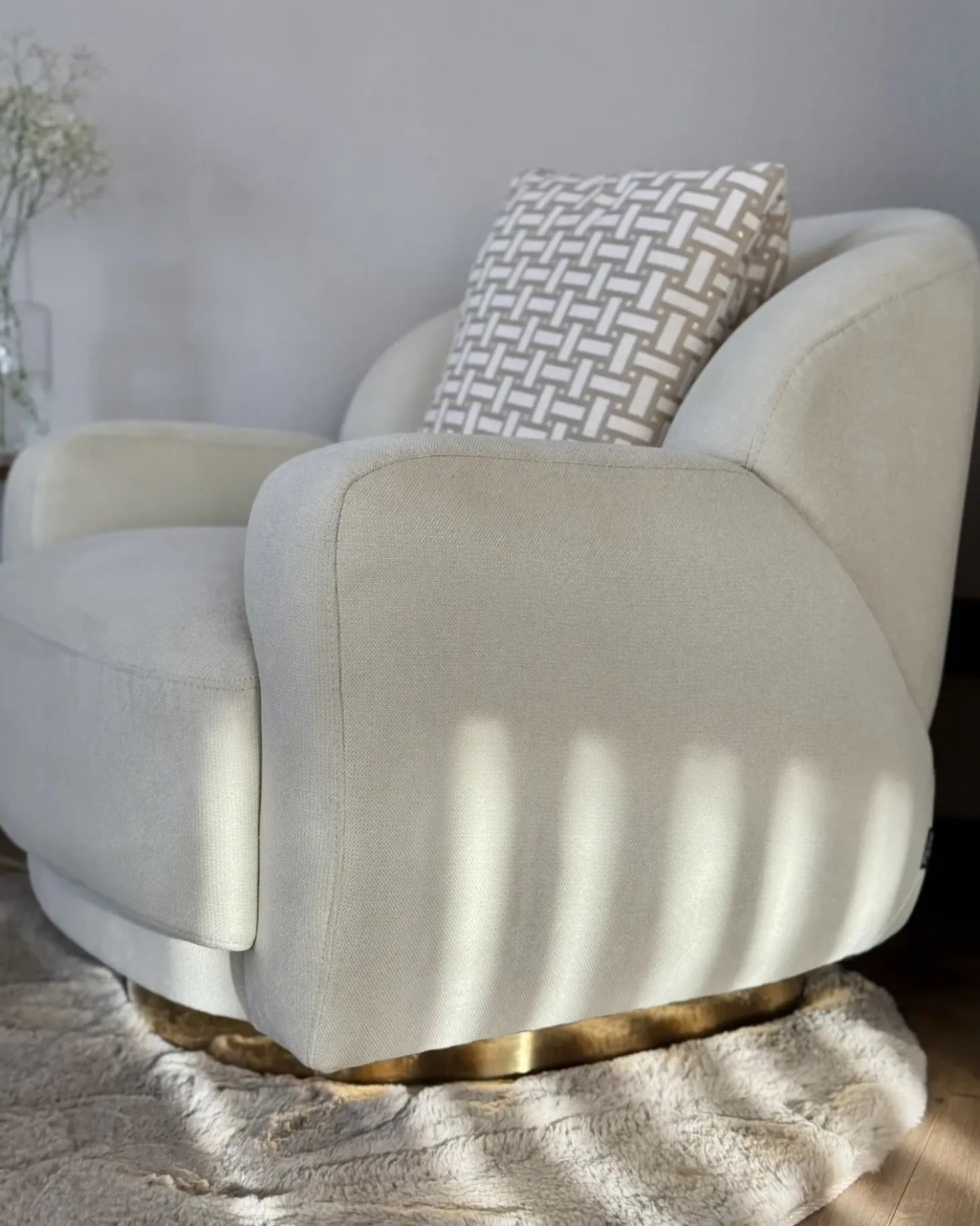 Poltrona LEJRE Tessuto Beige chiaro