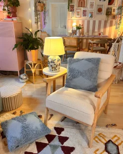 Poltrona LEKNES Bouclé Bianco sporco