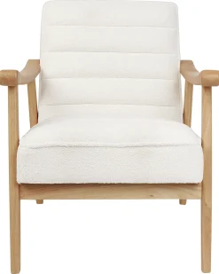 Poltrona LEKNES Bouclé Bianco sporco