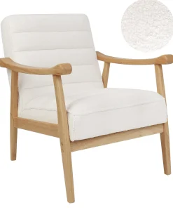 Poltrona LEKNES Bouclé Bianco sporco