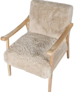 Poltrona LEKNES Finta pelliccia Beige chiaro