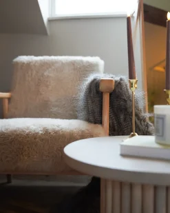 Poltrona LEKNES Finta pelliccia Beige chiaro