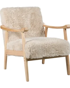 Poltrona LEKNES Finta pelliccia Beige chiaro