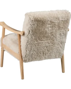 Poltrona LEKNES Finta pelliccia Beige chiaro
