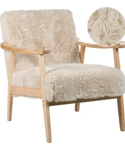 Poltrona LEKNES Finta pelliccia Beige chiaro