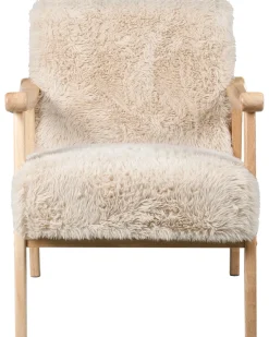 Poltrona LEKNES Finta pelliccia Beige chiaro