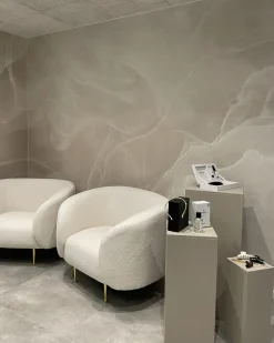 Poltrona LOEN Bouclé Bianco
