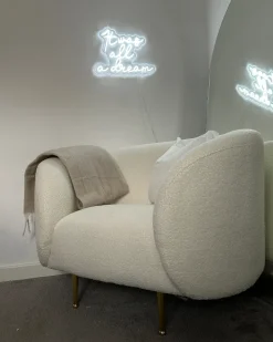 Poltrona LOEN Bouclé Bianco