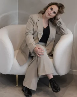 Poltrona LOEN Bouclé Bianco
