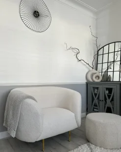 Poltrona LOEN Bouclé Bianco