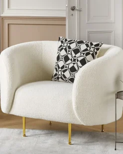 Poltrona LOEN Bouclé Bianco