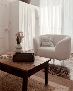Poltrona LOEN Bouclé Bianco