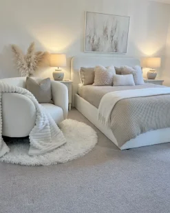Poltrona LOEN Bouclé Bianco