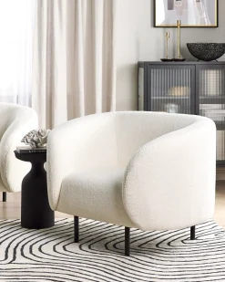 Poltrona LOEN Bouclé Bianco