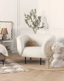 Poltrona LOEN Bouclé Bianco