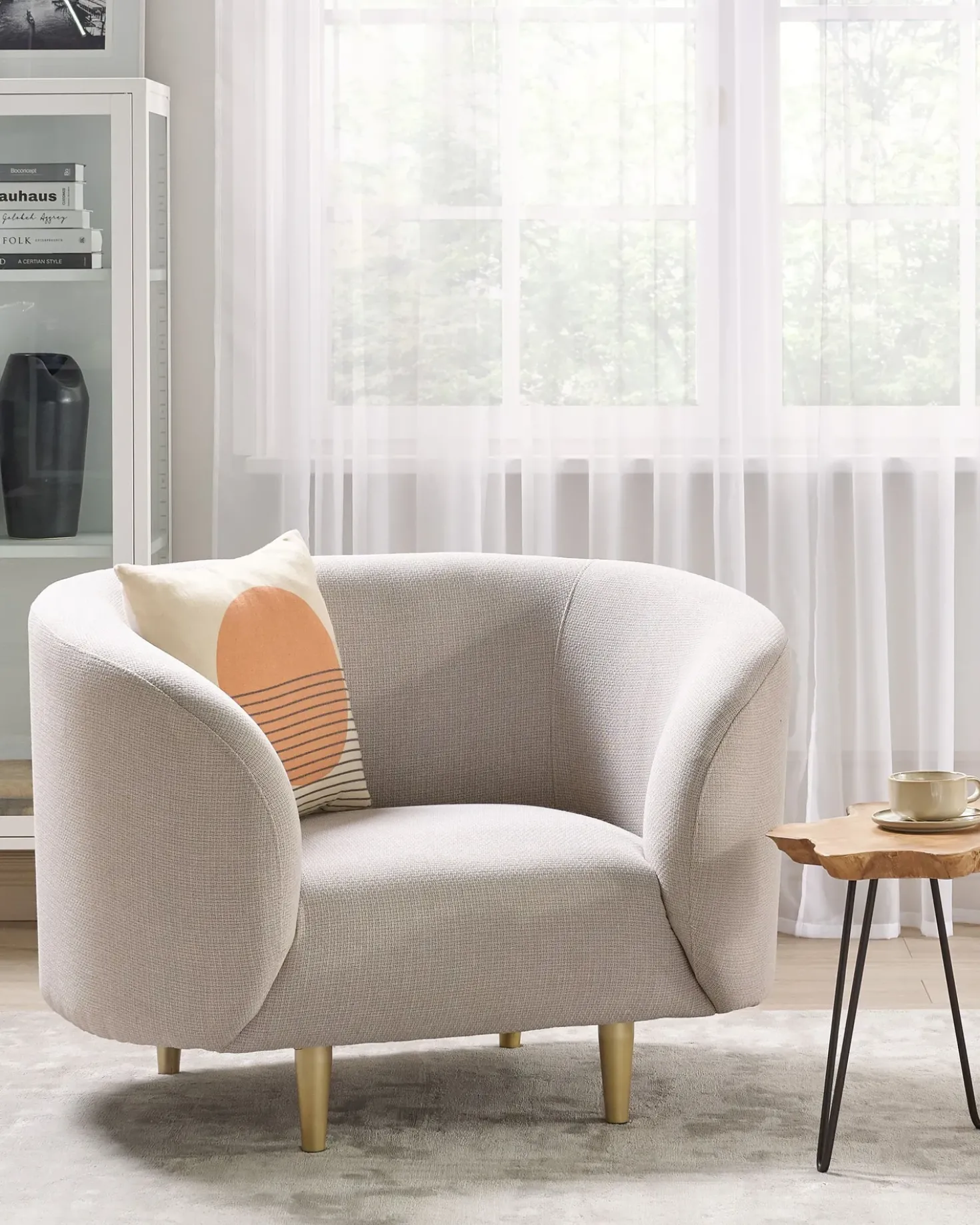 Poltrona LOEN Tessuto Beige chiaro