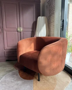 Poltrona LOEN Velluto Arancione
