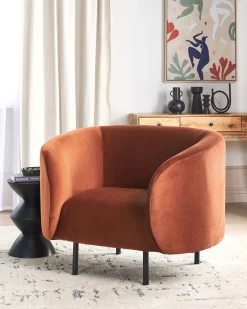 Poltrona LOEN Velluto Arancione