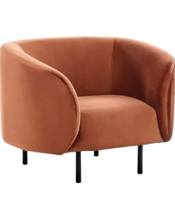 Poltrona LOEN Velluto Arancione