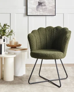 Poltrona LOVELOCK Bouclé Verde scuro