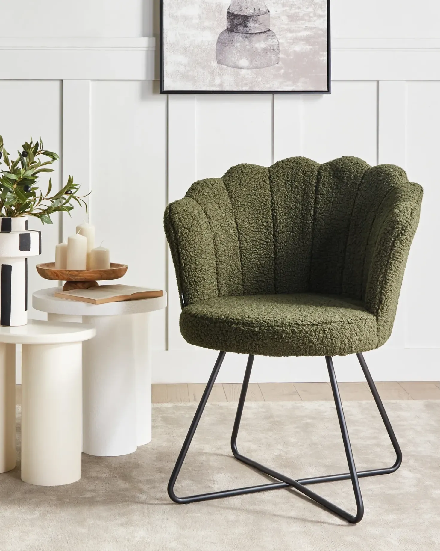 Poltrona LOVELOCK Bouclé Verde scuro
