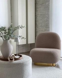 Poltrona LOVIISA Bouclé Beige