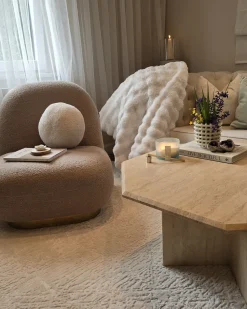 Poltrona LOVIISA Bouclé Beige