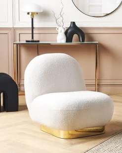 Poltrona LOVIISA Bouclé Bianco