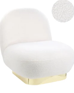 Poltrona LOVIISA Bouclé Bianco