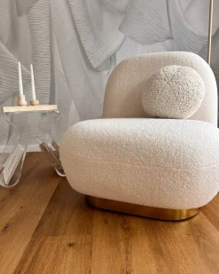Poltrona LOVIISA Bouclé Bianco