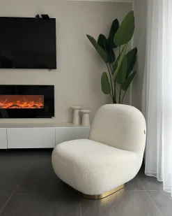 Poltrona LOVIISA Bouclé Bianco