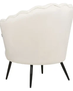 Poltrona LOVIKKA Velluto Bianco sporco
