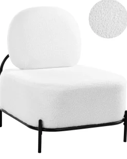 Poltrona LUNDE Bouclé Bianco