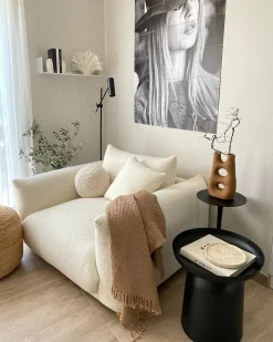 Poltrona LUVOS Bouclé Bianco sporco