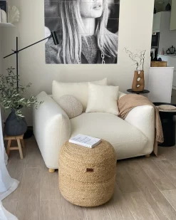 Poltrona LUVOS Bouclé Bianco sporco