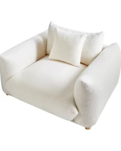 Poltrona LUVOS Bouclé Bianco sporco
