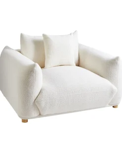 Poltrona LUVOS Bouclé Bianco sporco