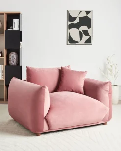 Poltrona LUVOS Velluto Rosa