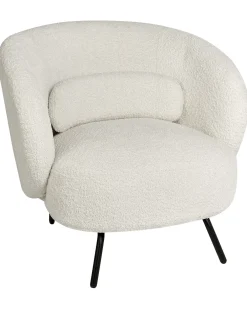 Poltrona MAKELA Bouclé Bianco sporco