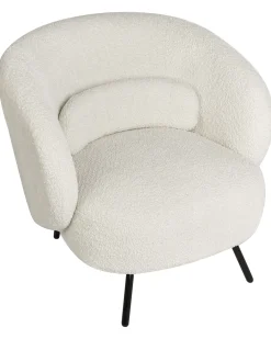 Poltrona MAKELA Bouclé Bianco sporco